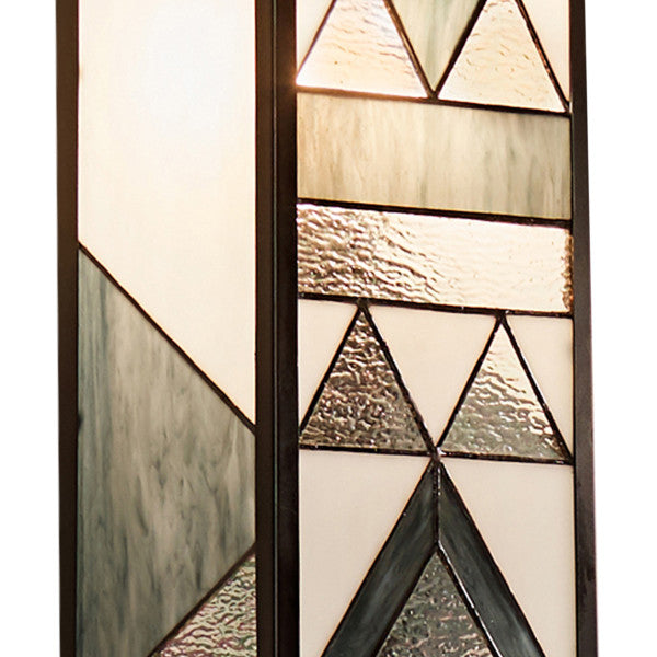 Tiffany-Style Lighting 16.25" 1-Light Rectangular Geometric Stained Glass Outdoor Wall Sconce