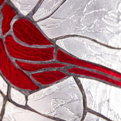 Tiffany-Style 11"H Cardinal Design Stained Glass Window Panel