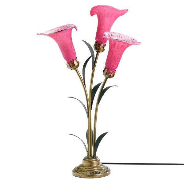 Tiffany-Style Lighting 23.5" Hand Blown Glass 3 Calla Lily Uplight Accent Lamp