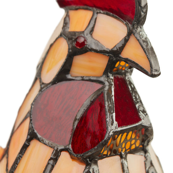 Tiffany-Style Lighting 15" Multicolor Rooster Novelty Accent Lamp