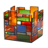 Tiffany-Style Lighting 4.75" Geometric Stained Glass Candle Holder