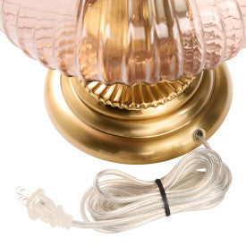 Tiffany-Style Lighting 31.5" Printed Drum Shade Geometric Glass Table Lamp