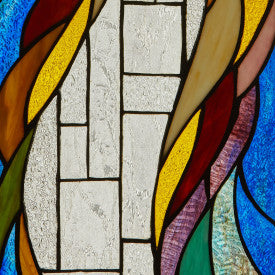 Tiffany-Style Lighting 18" Multicolor Flowing Border Stained Glass Window Panel