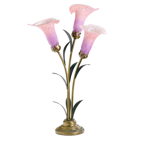 Tiffany-Style Lighting 23.5" Hand Blown Glass 3 Calla Lily Uplight Accent Lamp