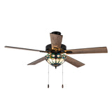 Tiffany-Style Lighting 52" Monroe 5-Blade Remote Controlled Ceiling Fan