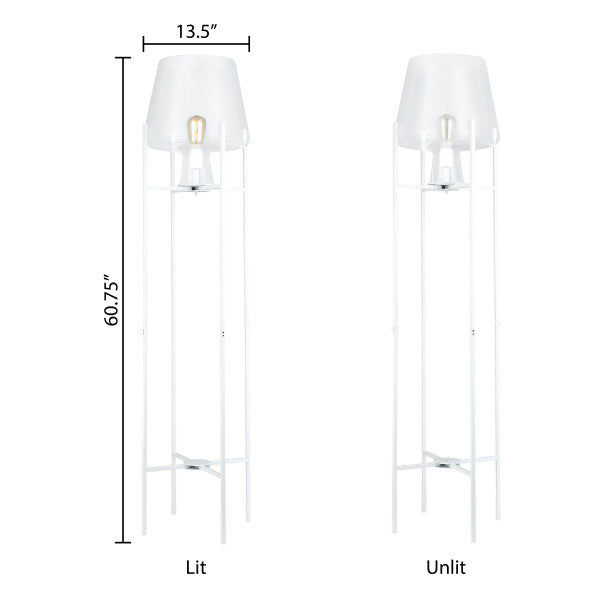 Tiffany-Style Lighting 61" Nadia Metal & Clear Glass Blown Modern Floor Lamp