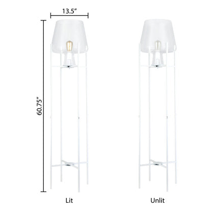 Tiffany-Style Lighting 61" Nadia Metal & Clear Glass Blown Modern Floor Lamp
