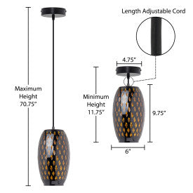 Tiffany-Style Lighting 6" Mira Glam Glass Globe Shade Pendant