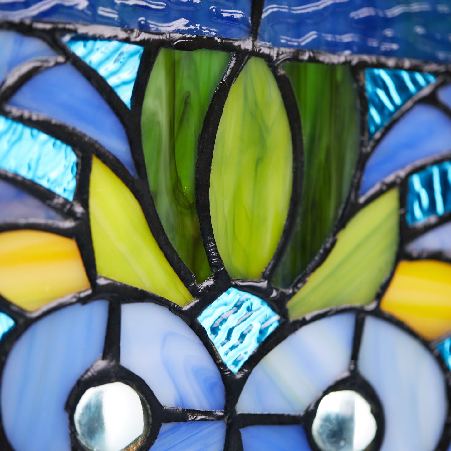 Tiffany-Style Lighting 36" Victorian Stained Glass Fleur De Lis Window Panel