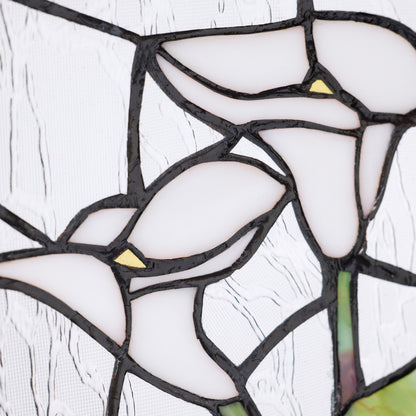 Tiffany-Style Lighting 16" Calla Lilies Design Stained Glass Window Panel