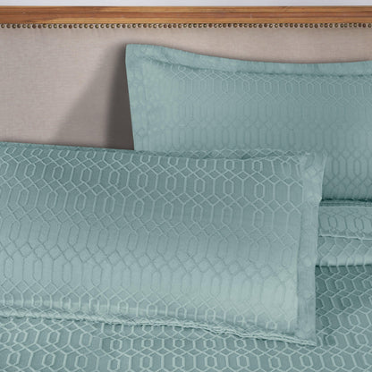 Superior "Remi" Jacquard Geometric Fringe Cotton Poly Blend Bedspread Set