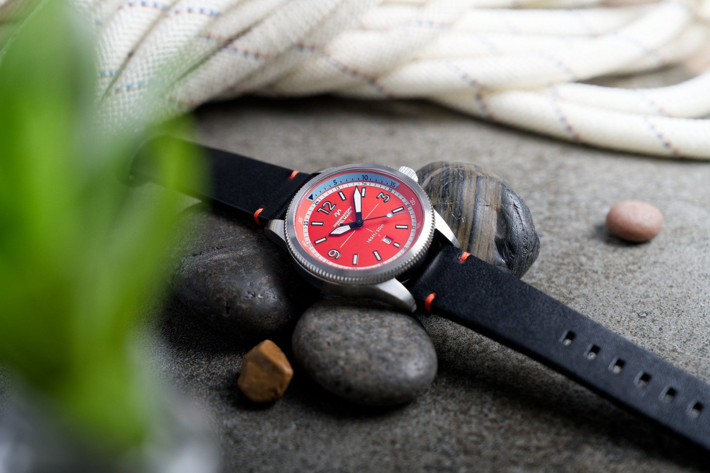 Dominatore Del Mare Men's 42mm Aviatore Quartz Leather Strap Watch