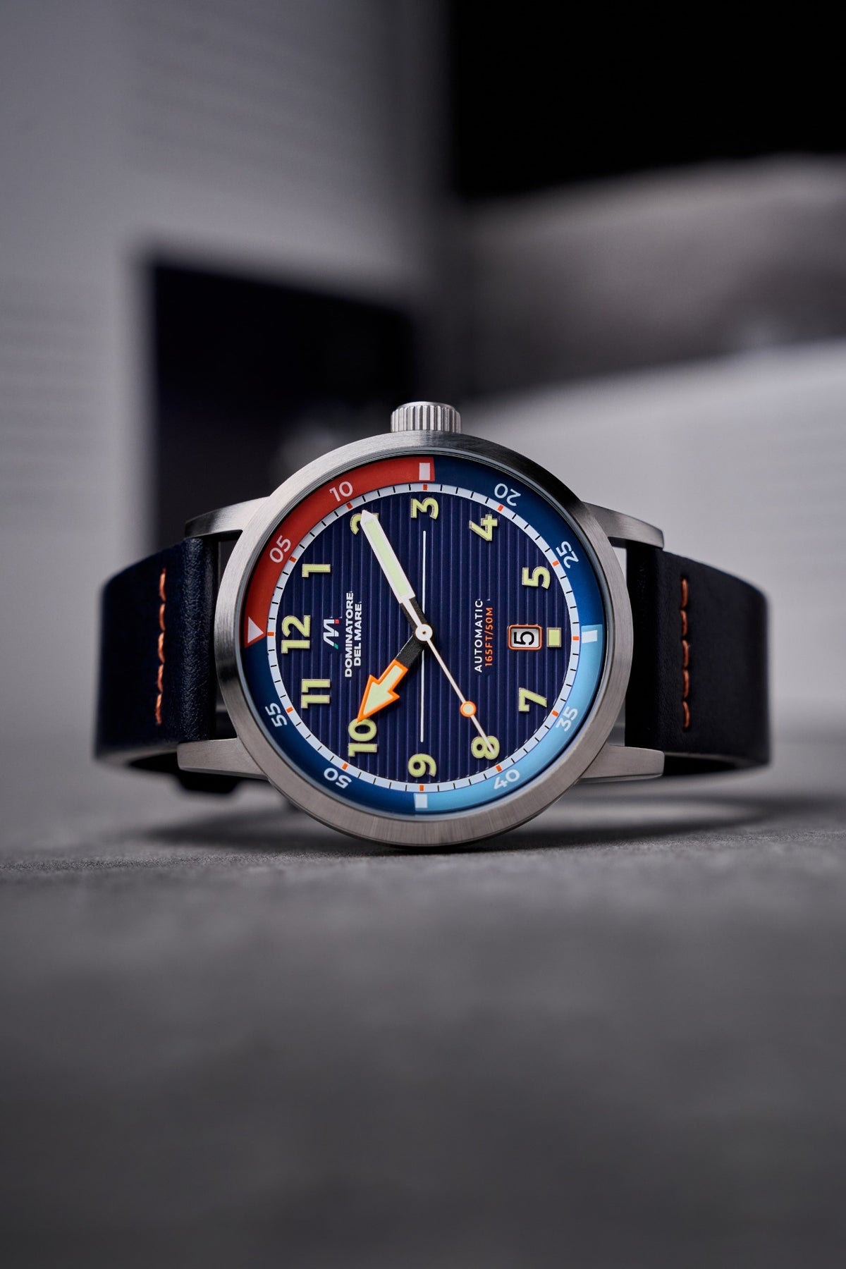 Dominatore Del Mare Men's 44mm Camogli Automatic Leather Strap Watch