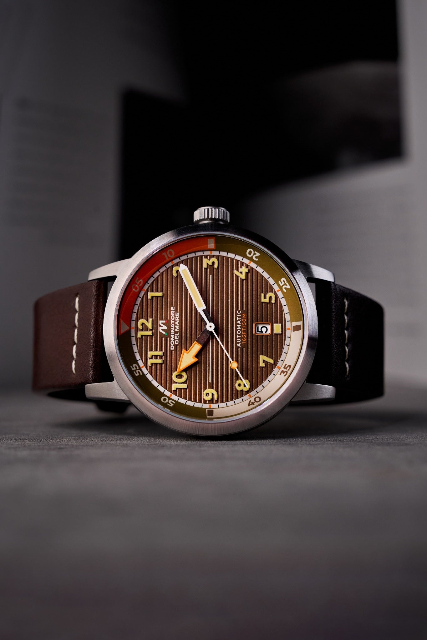 Dominatore Del Mare Men's 44mm Camogli Automatic Leather Strap Watch