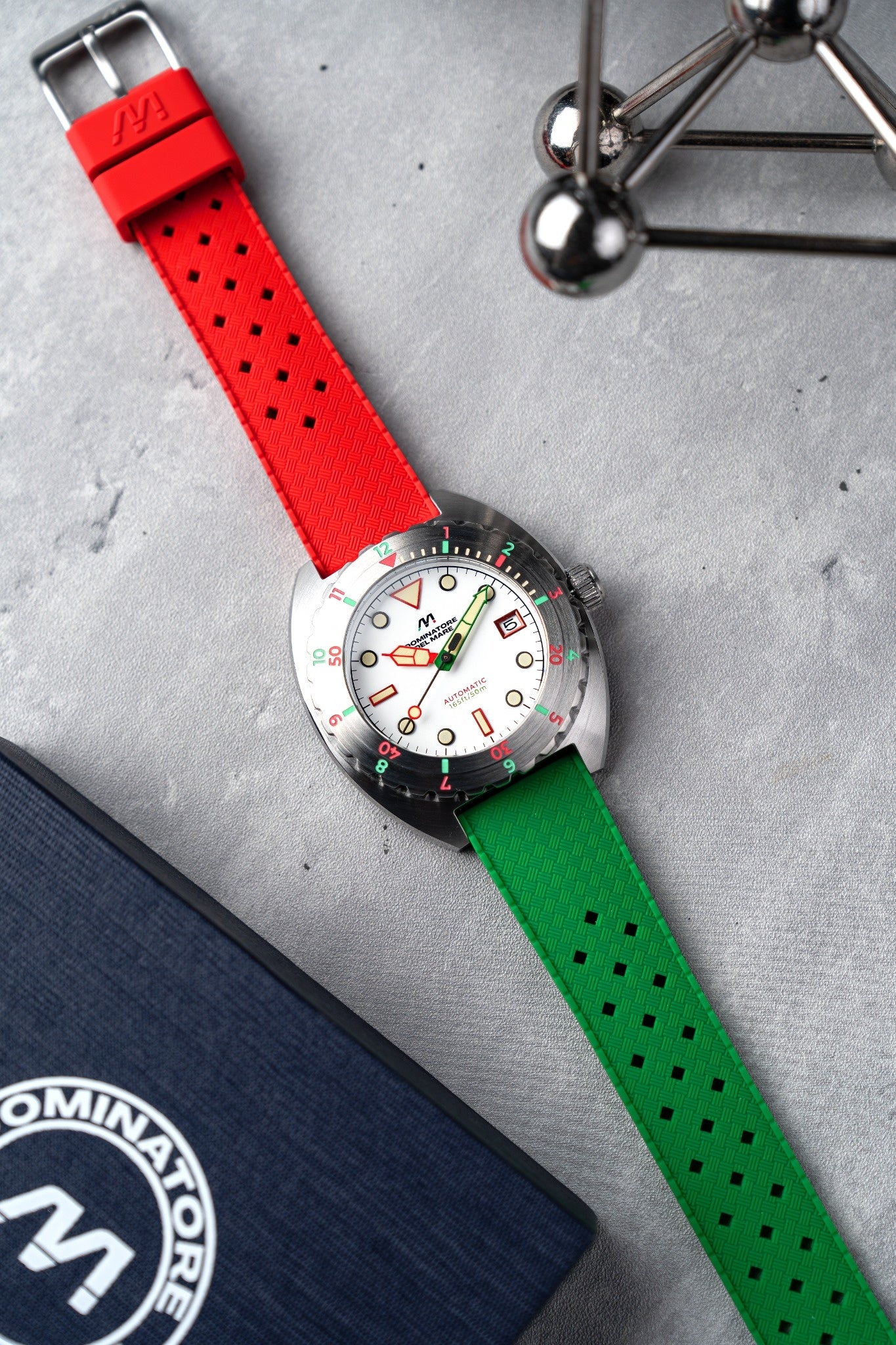 Dominatore Del Mare Men's 44mm Amalfi Automatic Silicone Strap Watch