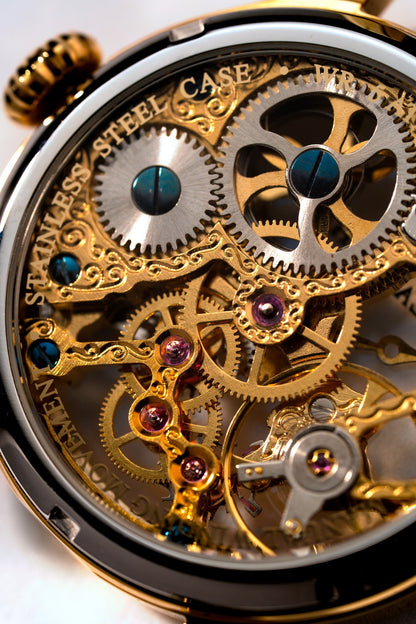 Thomas Earnshaw Men's 42mm Bauer Mechanical Skeletonized Strap Watch