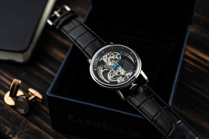 Thomas Earnshaw Men's 43mm Fowler Bridge Automatic Leather Strap Watch