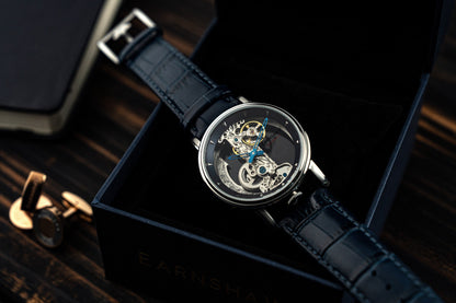 Thomas Earnshaw Men's 43mm Fowler Bridge Automatic Leather Strap Watch