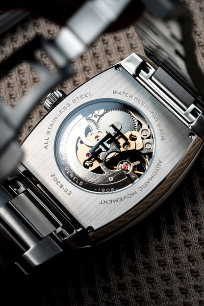 Thomas Earnshaw Men's 40mm Wellington Automatic Skeletonized Tonneau Bracelet Watch