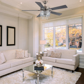 Tiffany-Style Lighting 52" Roxsie 5-Blade Crystal LED Chandelier Ceiling Fan