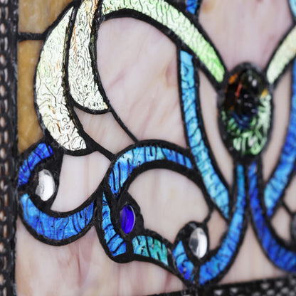 Tiffany-Style Lighting 26" Victorian-Inspired Stained Glass Window Panel