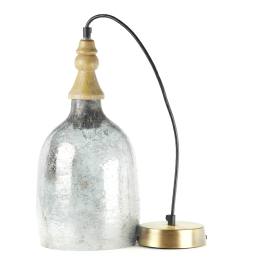 Tiffany-Style Lighting 7" Coralie Textured Silver Glass Bell-Shaped Pendant Light