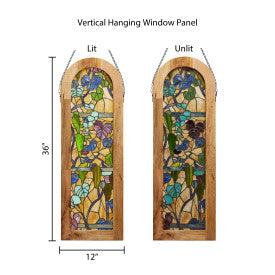 Tiffany-Style Lighting 36" Fruitful Grapevine Stained Glass Window Panel