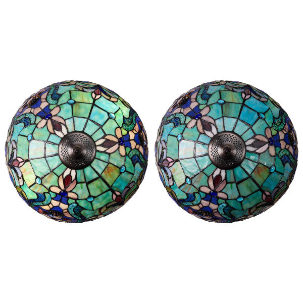 Tiffany-Style Lighting 24"H Margaret Double Lit Stained Glass Table Lamp