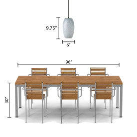 Tiffany-Style Lighting 6" Handcrafted Glam Elongated Dome Shade Pendant