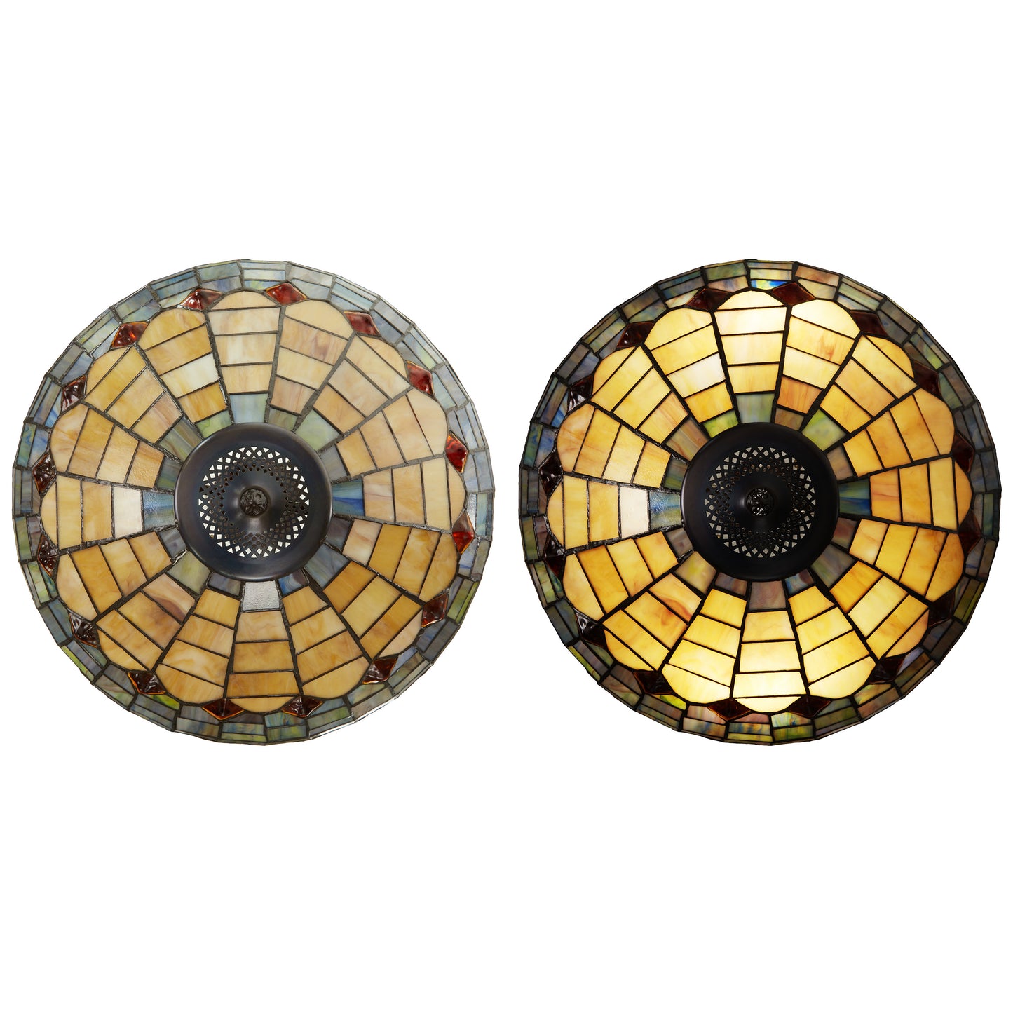 Tiffany-Style Lighting 26.75" Margriet Stained Glass Dome Shade Candlestick Table Lamp