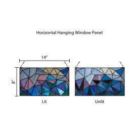 Tiffany-Style Lighting Geometric Abstract Stained Glass Window Panel