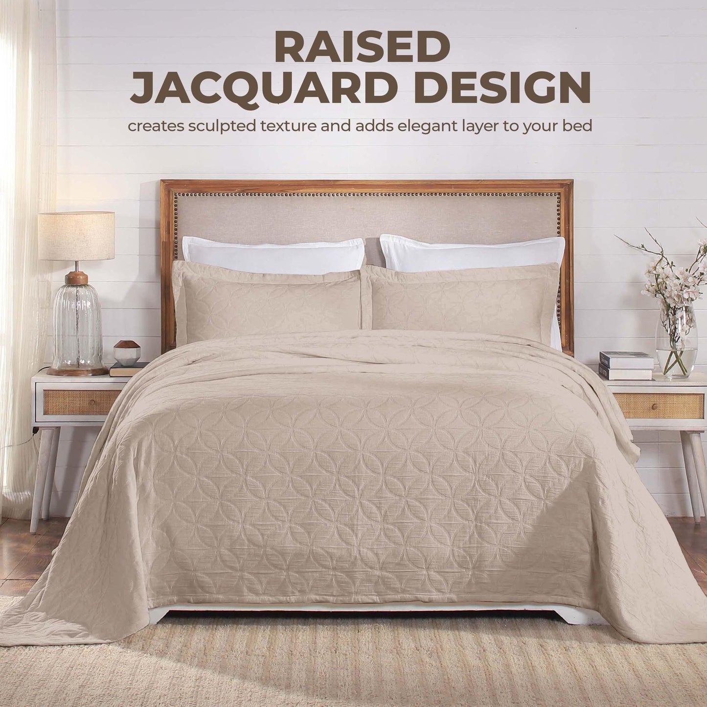 Superior "Serenity" Cotton Jacquard Celtic Circle Bedspread Set