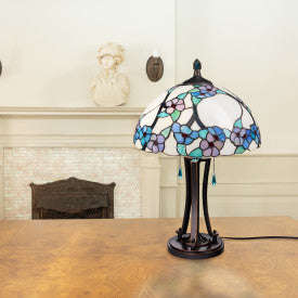 Tiffany-Style Lighting 24.75" Tula Bowl Shade Stained Glass Table Lamp