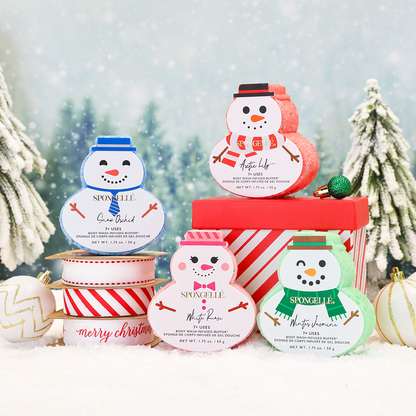 Spongellé Holiday Snowman Assorted Body Wash Infused Buffer Pack