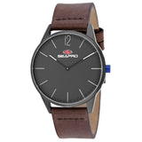Seapro Men's 40mm Black Hole Quartz Leather Strap Watch