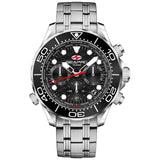 Seapro Men's 44mm Mondial Timer Quartz Chronograph World Timer Bracelet Watch