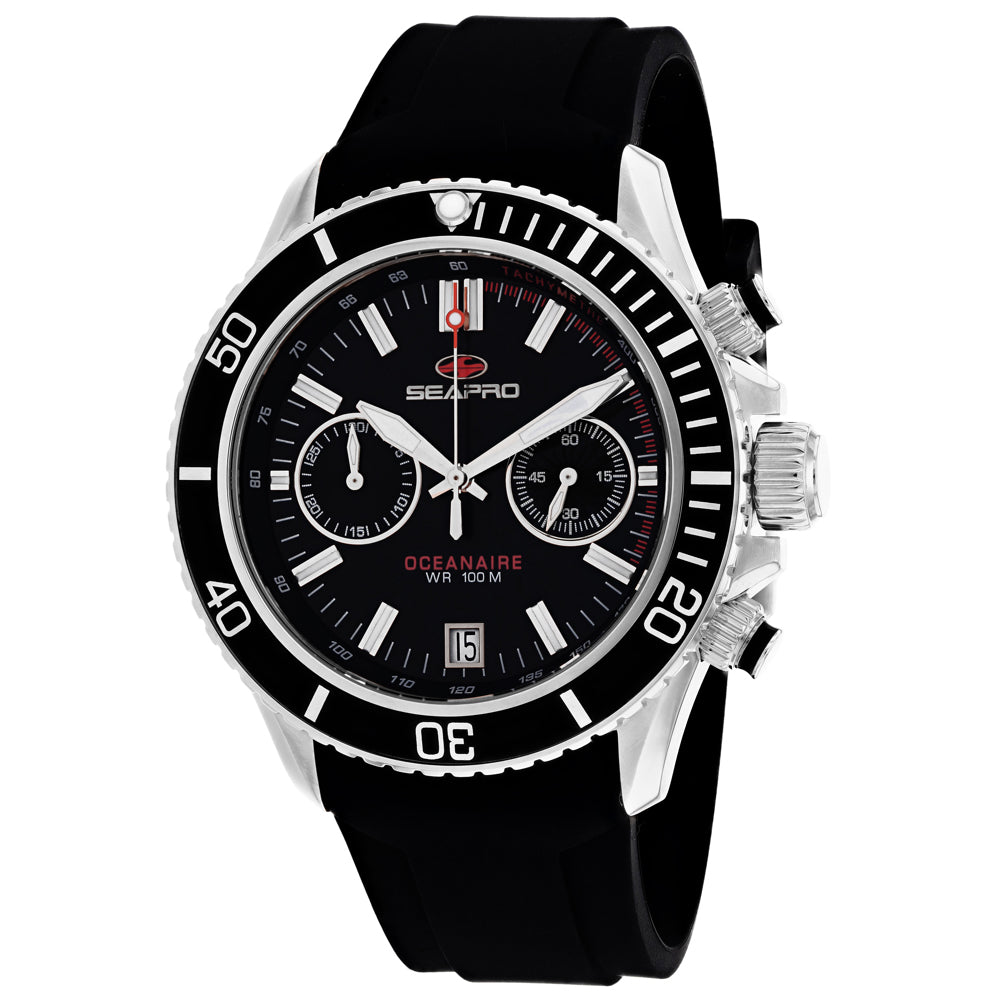 Seapro Men's 45mm Thrash Quartz Chronograph Date Silicone Strap Watch