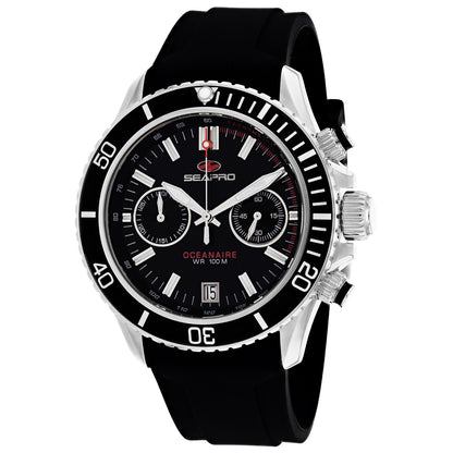 Seapro Men's 45mm Thrash Quartz Chronograph Date Silicone Strap Watch
