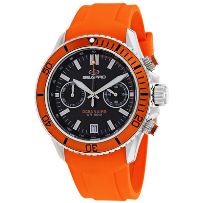 Seapro Men's 45mm Thrash Quartz Chronograph Date Silicone Strap Watch