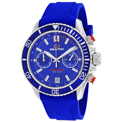 Seapro Men's 45mm Thrash Quartz Chronograph Date Silicone Strap Watch