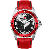 Seapro Men's 42mm Voyager Quartz Date Globe Dial Leather Strap Watch