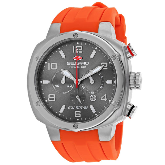 Seapro Men's 44mm Guardian Quartz Multi-Function Silicone Strap Watch
