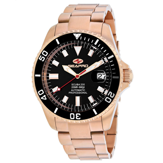 Seapro Men's 44mm Scuba 200 Automatic Date Rosetone Bracelet Watch