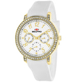 Seapro Women's 37mm Swell Quartz Day & Date Crystal Bezel Silicone Strap Watch