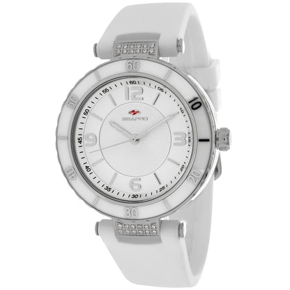 Seapro Women's 37mm Seductive Quartz Crystal Accented Silicone Strap Watch