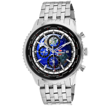 Seapro Men's 47mm Meridian Quartz GMT Alarm Bracelet Watch
