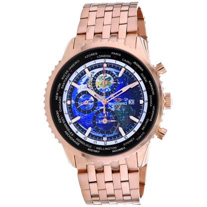 Seapro Men's 47mm Meridian Quartz GMT Alarm Bracelet Watch