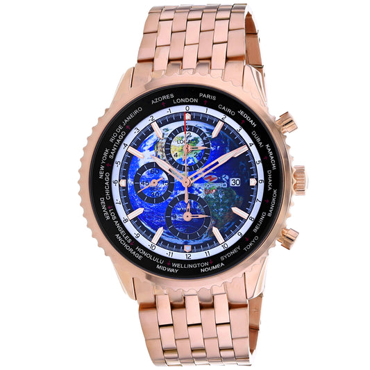 Seapro Men's 47mm Meridian Quartz GMT Alarm Bracelet Watch