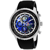 Seapro Men's 47mm Meridian Quartz GMT Alarm Rubber Strap Watch