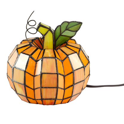 Tiffany-Style Lighting 9" Patch the Pumpkin Stained Glass Accent Lamp